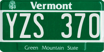 VT license plate YZS370