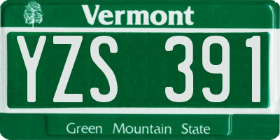 VT license plate YZS391