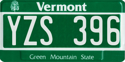 VT license plate YZS396