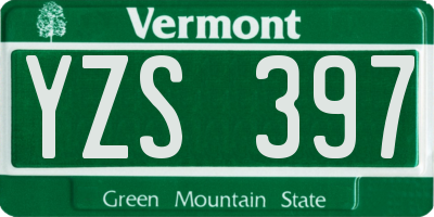 VT license plate YZS397