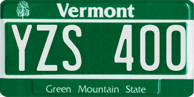 VT license plate YZS400