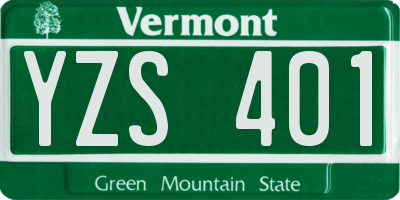 VT license plate YZS401