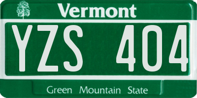VT license plate YZS404