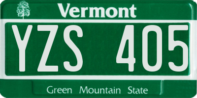 VT license plate YZS405