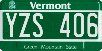VT license plate YZS406