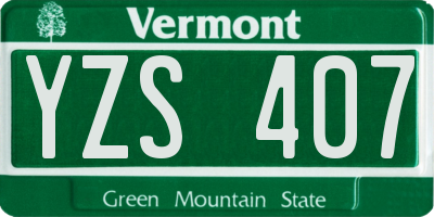 VT license plate YZS407