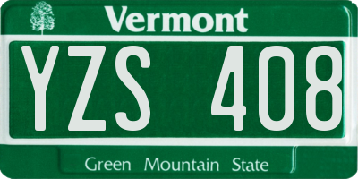 VT license plate YZS408
