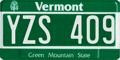 VT license plate YZS409