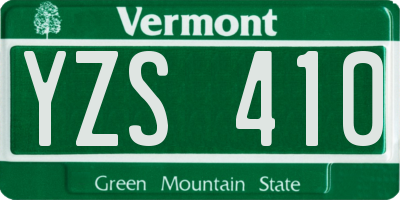 VT license plate YZS410