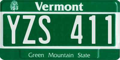 VT license plate YZS411