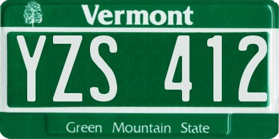 VT license plate YZS412