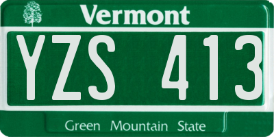 VT license plate YZS413