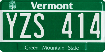 VT license plate YZS414