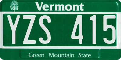 VT license plate YZS415