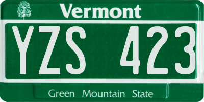 VT license plate YZS423