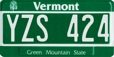 VT license plate YZS424