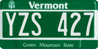 VT license plate YZS427