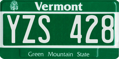 VT license plate YZS428