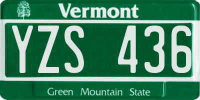 VT license plate YZS436