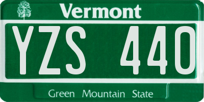 VT license plate YZS440