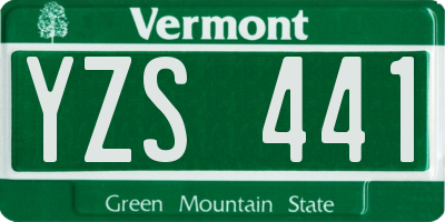 VT license plate YZS441