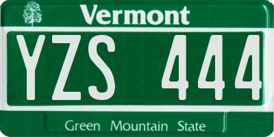 VT license plate YZS444