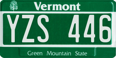 VT license plate YZS446