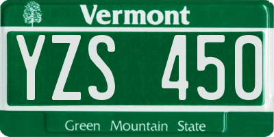 VT license plate YZS450