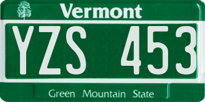 VT license plate YZS453