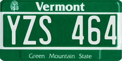 VT license plate YZS464