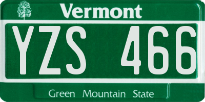 VT license plate YZS466