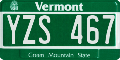 VT license plate YZS467