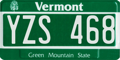 VT license plate YZS468