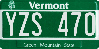 VT license plate YZS470