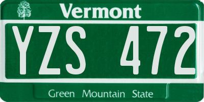 VT license plate YZS472