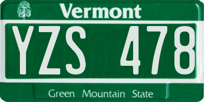 VT license plate YZS478