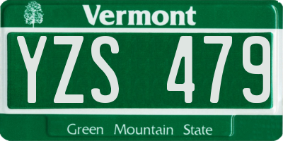 VT license plate YZS479