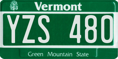 VT license plate YZS480
