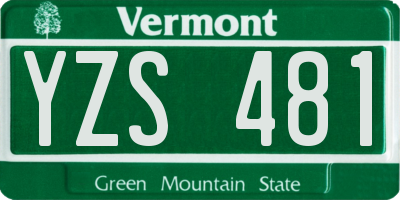 VT license plate YZS481