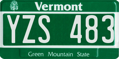 VT license plate YZS483