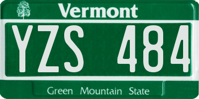 VT license plate YZS484