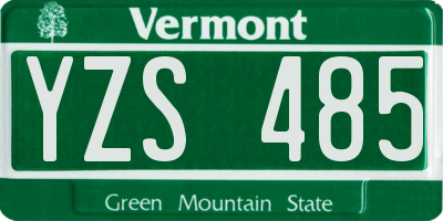 VT license plate YZS485