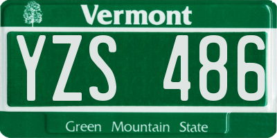 VT license plate YZS486
