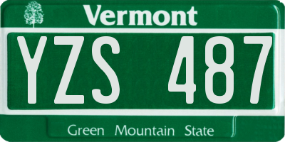 VT license plate YZS487