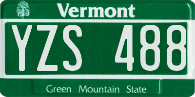 VT license plate YZS488