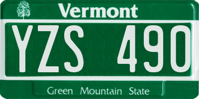 VT license plate YZS490