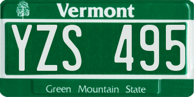 VT license plate YZS495