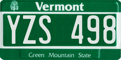 VT license plate YZS498