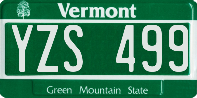 VT license plate YZS499