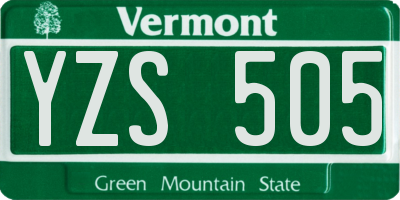 VT license plate YZS505
